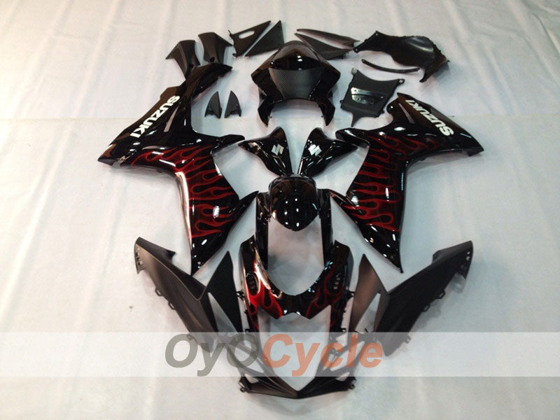 Carena a iniezione per GSX R600 11-26 - Rosso, Nero - Fiamma #OYO87901684 Immagine principale del prodotto