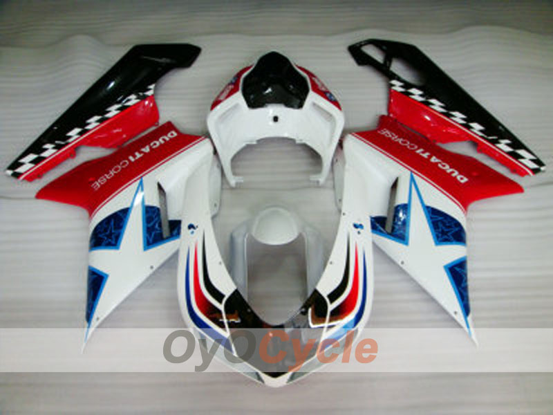 Kit carene stampate a iniezione per Ducati 1198 09-11 - Rosso, Bianco - Stile originale #OYO87902339 Immagine principale del prodotto