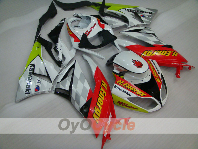 Kit carene a iniezione per NINJA ZX-6R 09-12 - Rosso, Bianco - H.Energy #OYO87901986 Immagine principale del prodotto