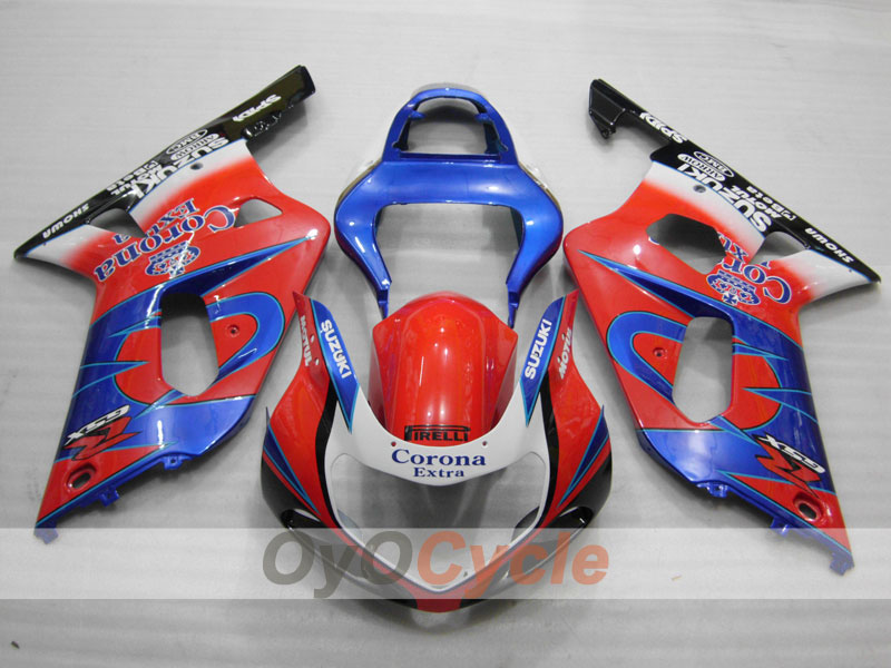 Kit carene a iniezione per GSX R600 01-03 - Rosso, Blu - Corona #OYO87901030 Immagine principale del prodotto