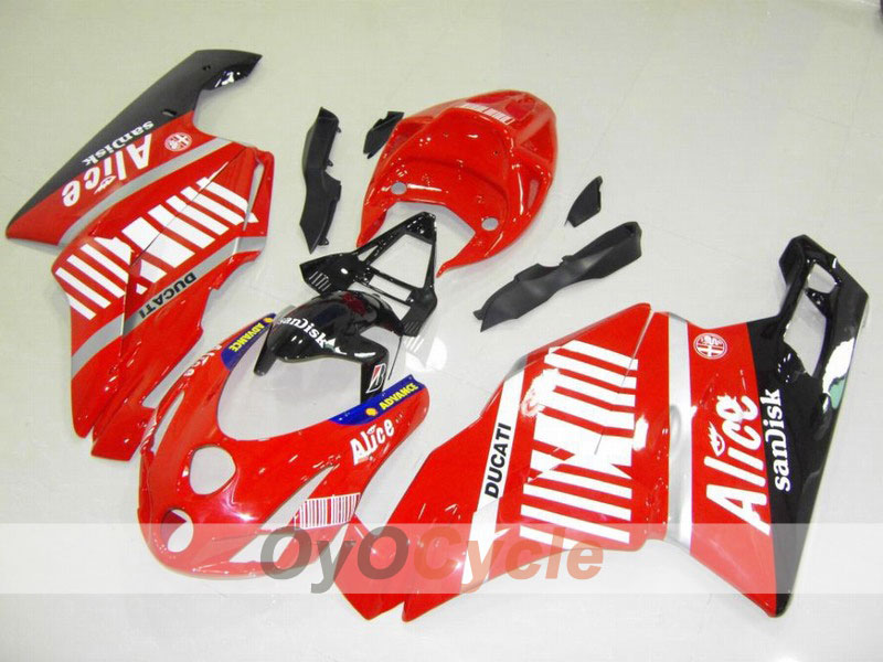 Kit Carenatura ad Iniezione per Ducati 749 03-04 - Rosso, Nero - Alice #OYO87902097 Immagine principale del prodotto