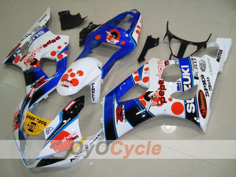 Kit carene a iniezione per GSX R1000 03-04 - Blu, Bianco - Dark Dog #OYO87901830 Immagine principale del prodotto
