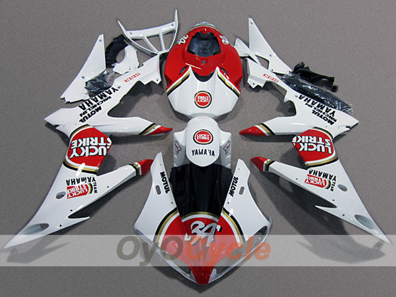 Carenatura a iniezione per YZF-R6 08-16 - Rosso, Bianco - Lucky Strike #OYO87904739 Immagine principale del prodotto