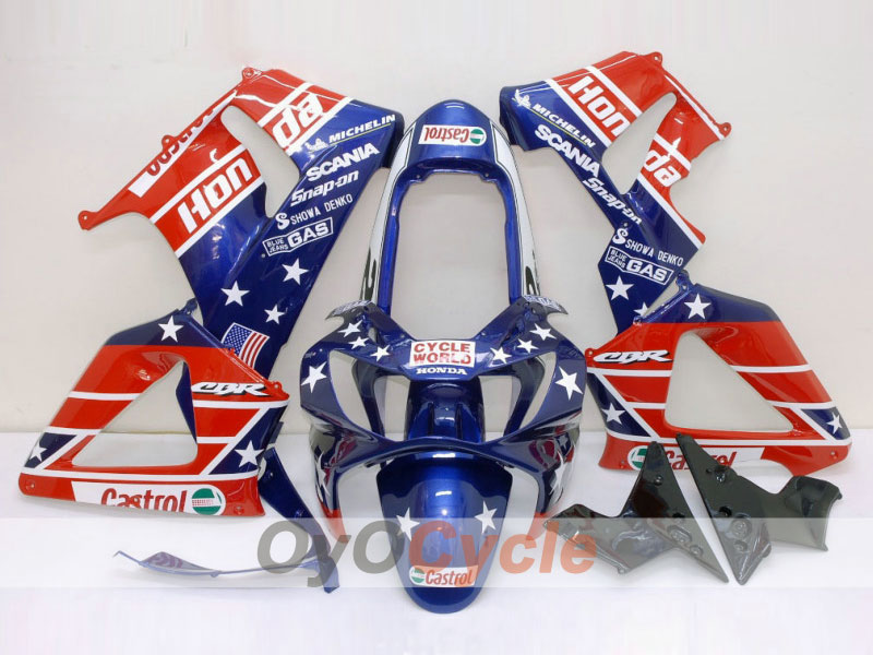 Kit Carene a Iniezione per CBR900RR 929 del 00-01 - Rosso, Blu - Castrol #OYO87902694 Immagine principale del prodotto