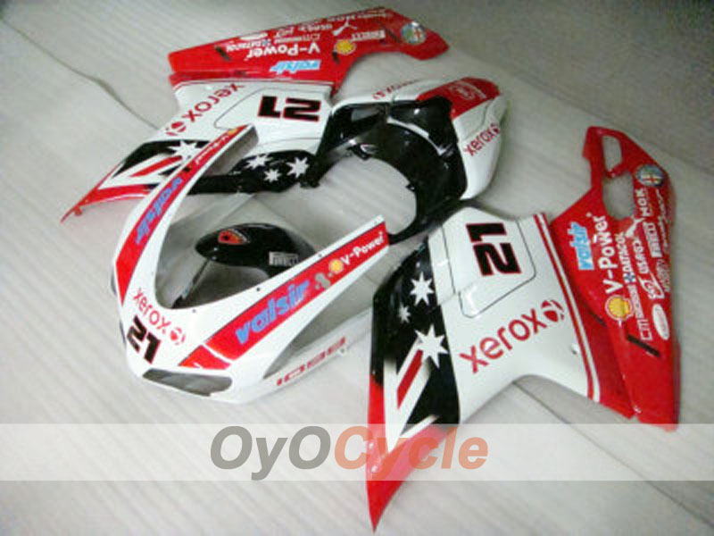 Kit carene a iniezione per Ducati 848 anni 08-13 - Rosso, Bianco - Xerox #OYO87902235 Immagine principale del prodotto