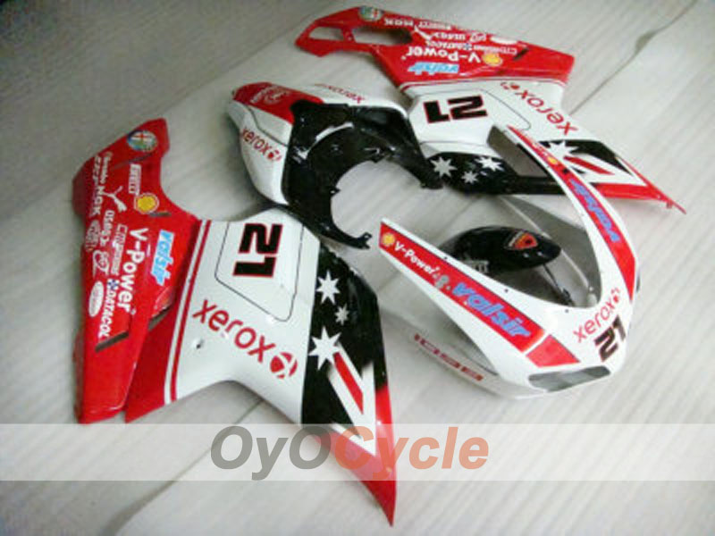 Kit carene a iniezione per Ducati 848 anni 08-13 - Rosso, Bianco - Xerox #OYO87902235 Immagine secondaria del prodotto