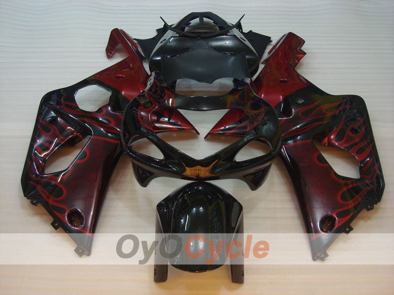 Kit carene a iniezione per GSX R1000 00-02 - Rosso, Nero - Fiamma #OYO87901735 Immagine secondaria del prodotto