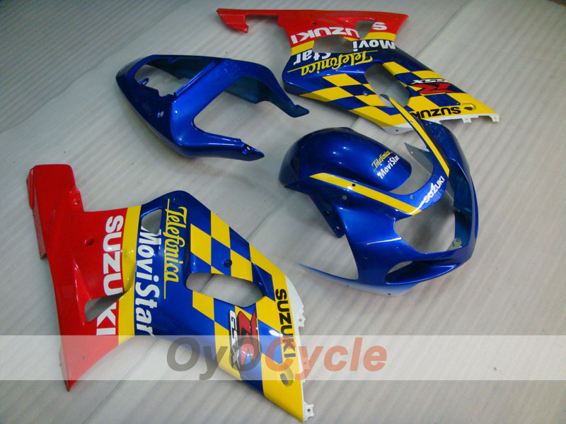 Kit carene a iniezione per GSX R1000 00-02 - Rosso, Blu - Movistar #OYO87901742 Immagine principale del prodotto