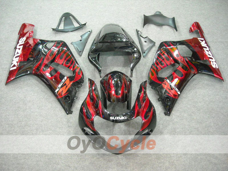 Kit carene a iniezione per GSX R750 anni 00-03 - Rosso, Nero - Fiamma #OYO87901040 Immagine secondaria del prodotto