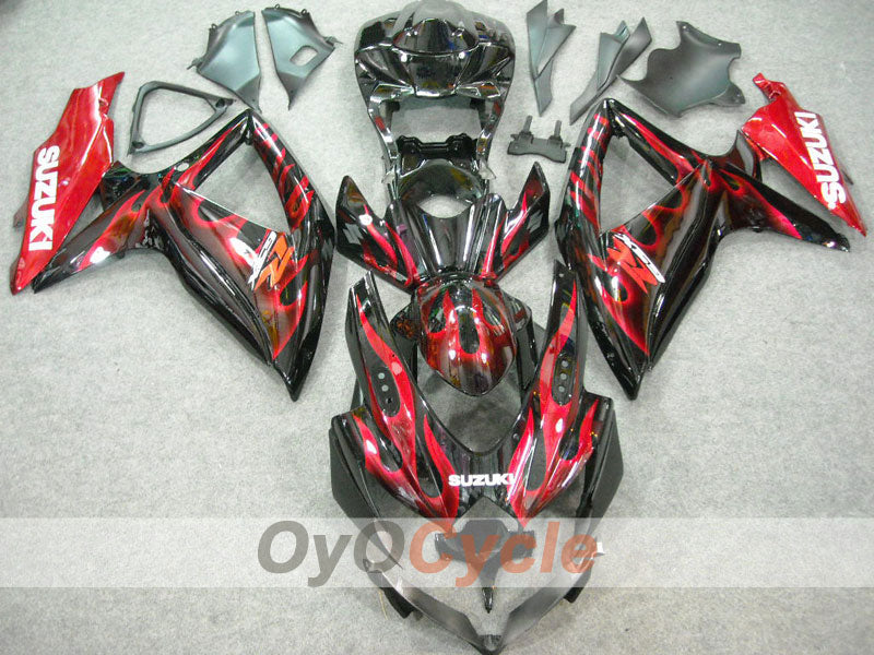 Kit carene a iniezione per GSX R600 08-10 - Rosso, Nero - Fiamma #OYO87901626 Immagine secondaria del prodotto