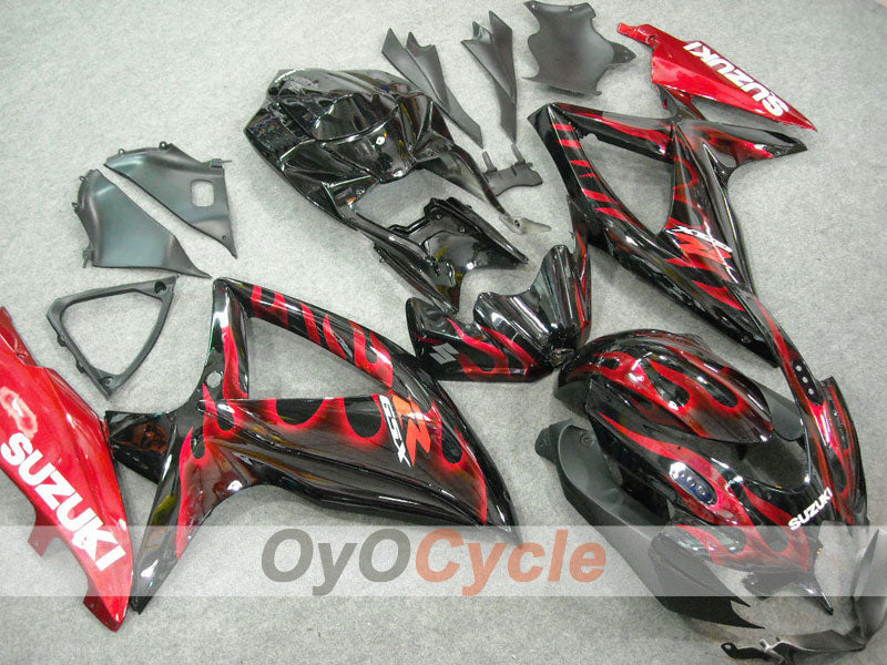 Kit carene a iniezione per GSX R600 08-10 - Rosso, Nero - Fiamma #OYO87901626 Immagine principale del prodotto