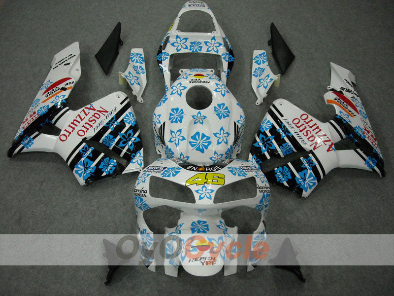 Kit carene a iniezione per CBR600RR 03-04 - Bianco, Nero - Nastro Azzurro #OYO87902539 Immagine principale del prodotto