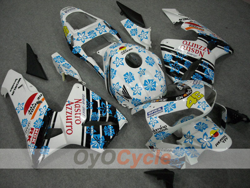 Kit carene a iniezione per CBR600RR 03-04 - Bianco, Nero - Nastro Azzurro #OYO87902539 Immagine secondaria del prodotto