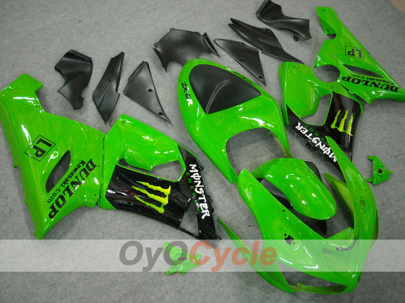 Carenatura a iniezione per NINJA ZX-6R 05-06 - Verde, Nero - Monster #OYO87901873 Immagine secondaria del prodotto
