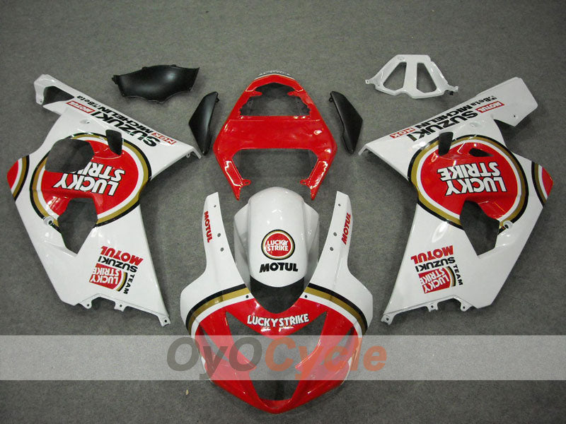 Kit carene a iniezione per GSXR600 04-05 - Rosso, Bianco - Lucky Strike, MICHELIN, MOTUL #OYO87901199 Immagine principale del prodotto