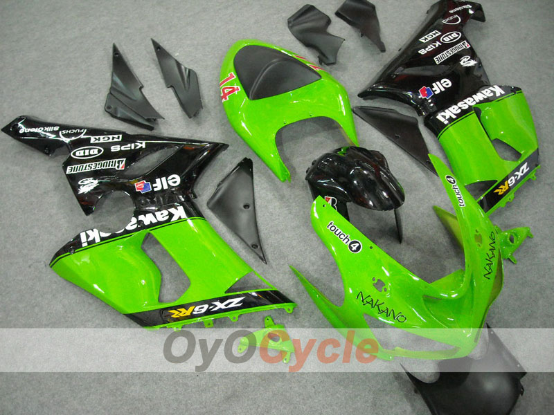 Kit carene a iniezione per NINJA ZX-6R 05-06 - Verde, Nero - Nakano #OYO87901887 Immagine secondaria del prodotto