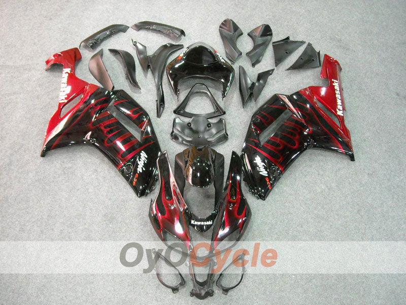 Kit carenatura a iniezione per NINJA ZX-6R 07-08 - Rosso, Nero - Fiamma #OYO87901934 Immagine principale del prodotto