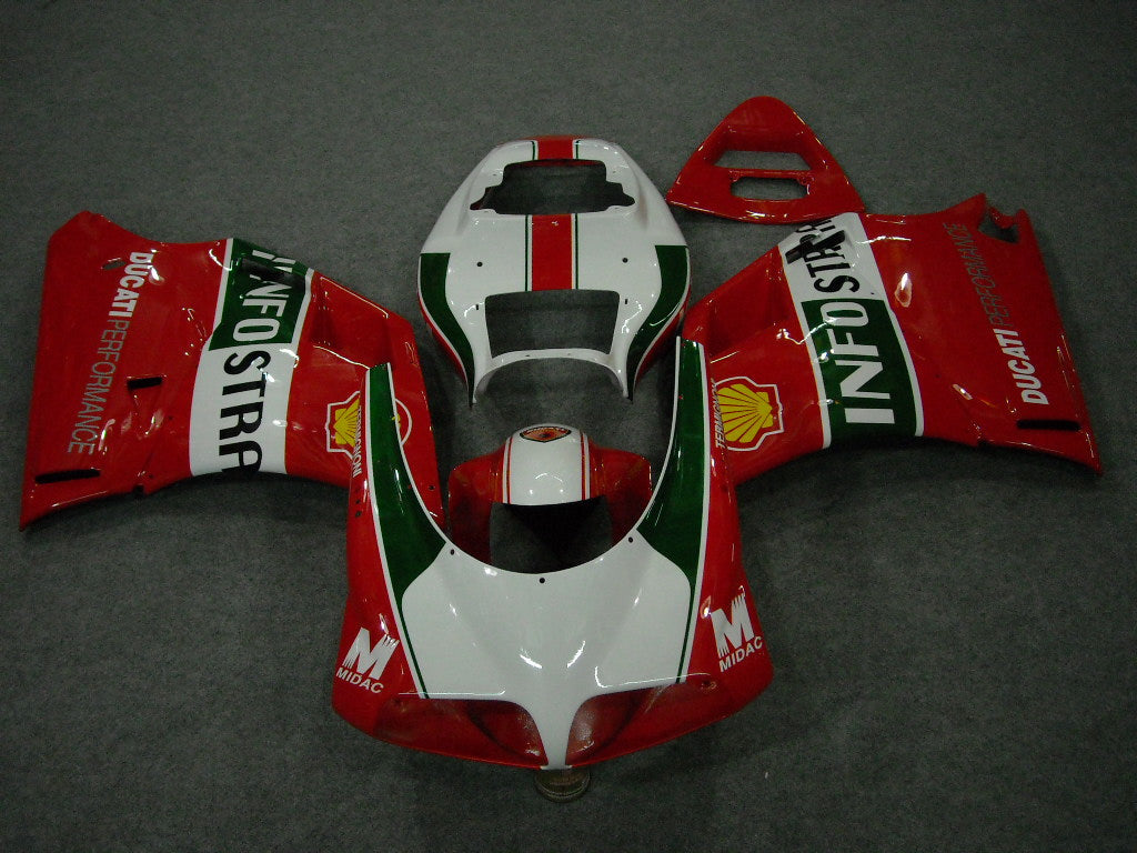 Kit Carene a Iniezione per Ducati 996 del 99-02 - Rosso, Bianco - INFO STRADA #OYO87902219 Immagine secondaria del prodotto