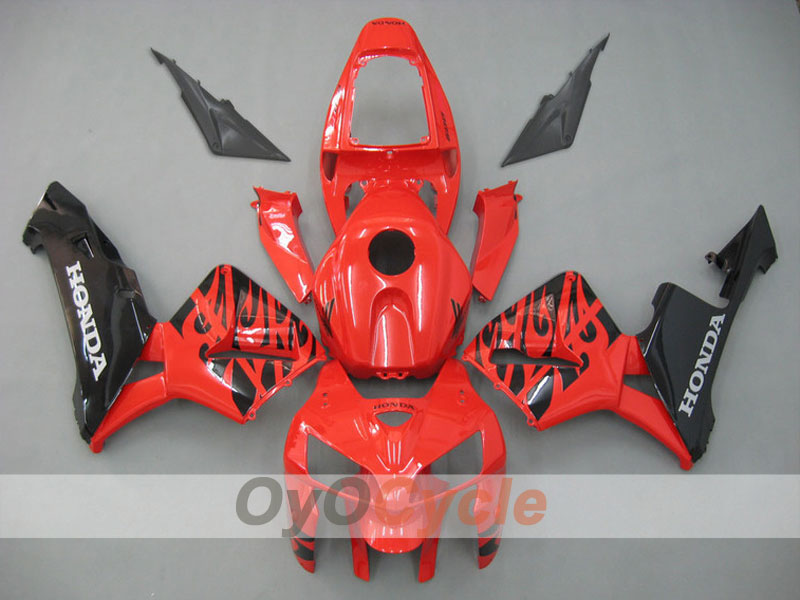 Kit carene stampate a iniezione per CBR600RR 05-06 - Rosso, Nero - Fiamma #OYO87900241 Immagine principale del prodotto