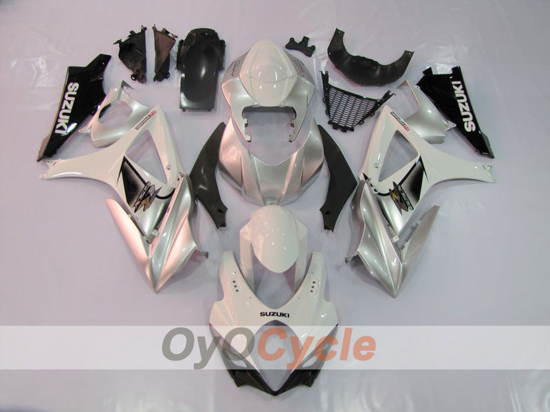 Kit carene a iniezione per GSX R1000 07-08 - Bianco, Argento - Stile di fabbrica #OYO87902891 Immagine principale del prodotto