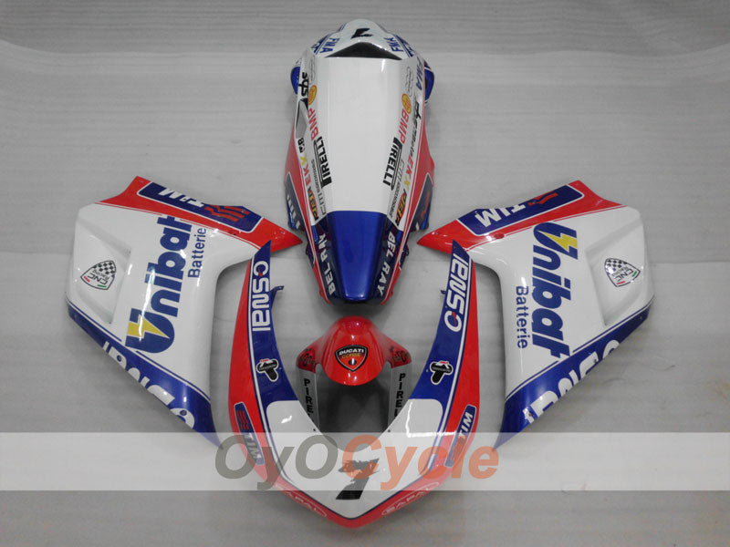 Kit carene a iniezione per Ducati 848 anni 08-13 - Rosso, Bianco - Stile Factory #OYO87902187 Immagine secondaria del prodotto