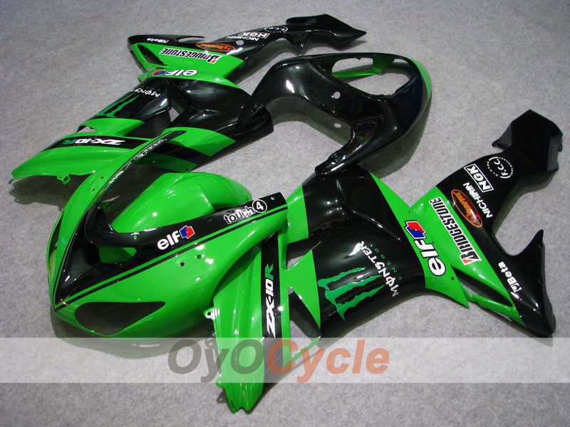 Carene a iniezione per NINJA ZX-10R 06-07 - Verde, Nero - Monster #OYO87901628 Immagine principale del prodotto