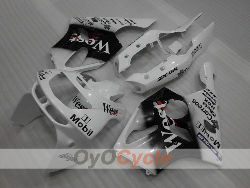 Kit carene a iniezione per NINJA ZX-6R 94-97 - Bianco, Nero - West #OYO87902996 Immagine secondaria del prodotto