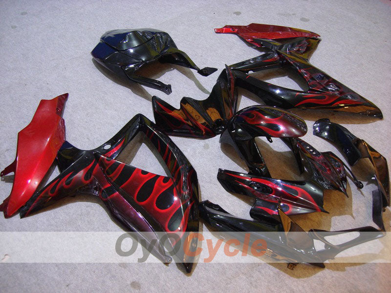 Carenatura a iniezione per GSX R750 anni 08-10 - Rosso, Nero - Fiamma #OYO87901442 Immagine principale del prodotto
