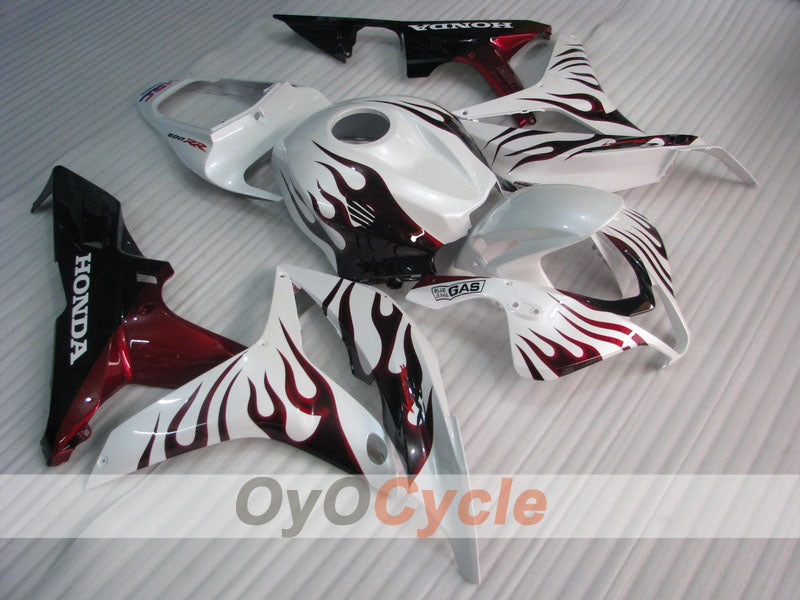 Kit carene stampate a iniezione per CBR600RR 07-08 - Rosso, Bianco - Fiamme #OYO87900363 Immagine principale del prodotto