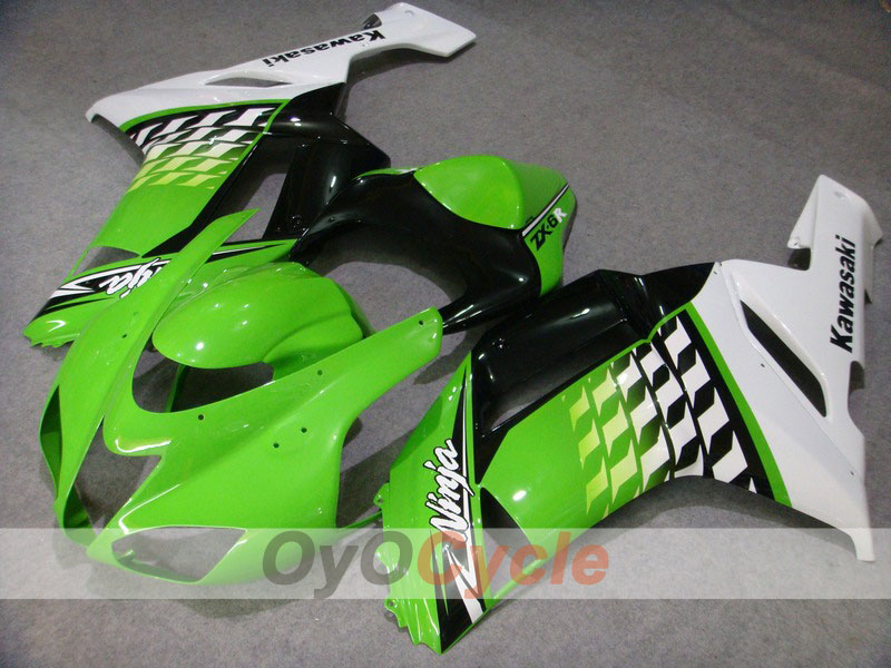 Kit carene a iniezione per NINJA ZX-6R 07-08 - Verde, Nero - Nakano #OYO87901970 Immagine principale del prodotto