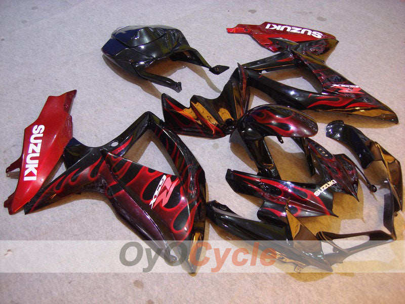 Carenatura a iniezione per GSX R600 08-10 - Rosso, Nero - Fiamma #OYO87901635 Immagine principale del prodotto