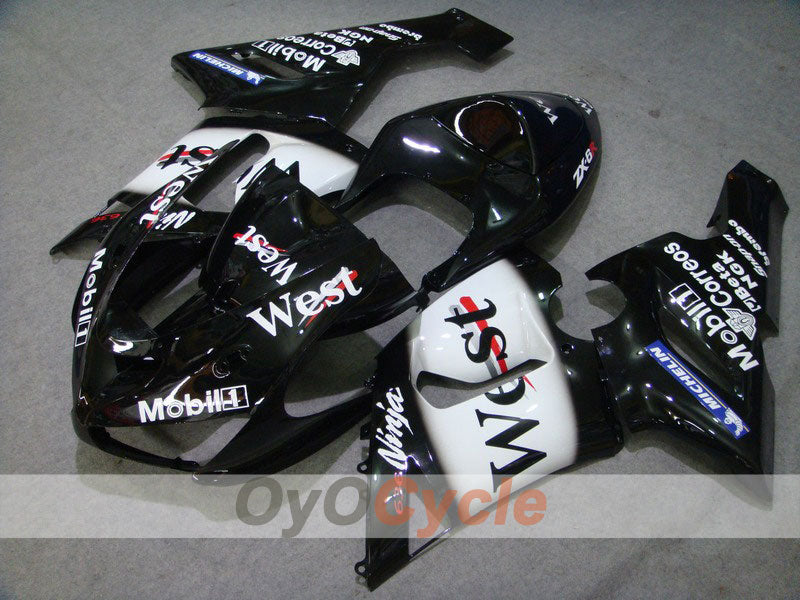 Kit carene a iniezione per NINJA ZX-6R 05-06 - Bianco, Nero - West #OYO87901896 Immagine principale del prodotto
