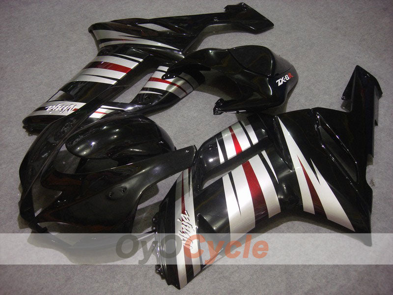 Kit carene a iniezione per NINJA ZX-6R 07-08 - Nero, Argento - Stile Fabbrica #OYO87901919 Immagine principale del prodotto