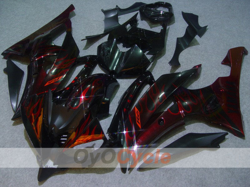 Kit carene a iniezione per YZF-R6 08-16 - Rosso, Nero - Fiamma #OYO87900964 Immagine principale del prodotto