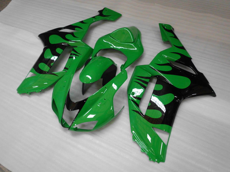Kit carene a iniezione per NINJA ZX-6R 07-08 - Verde, Nero - Fiamma #OYO87901931 Immagine secondaria del prodotto