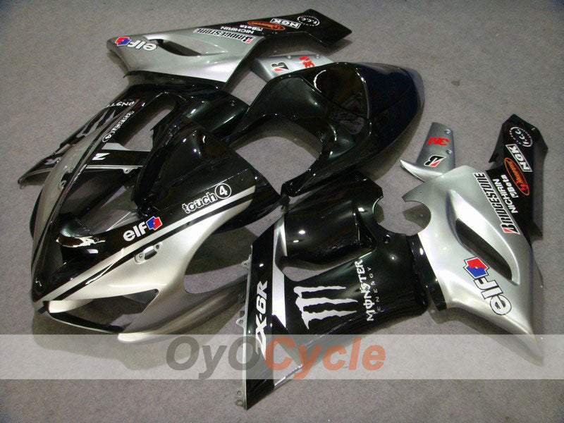 Carena a iniezione per NINJA ZX-6R 05-06 - Nero, Argento - Monster #OYO87901878 Immagine principale del prodotto