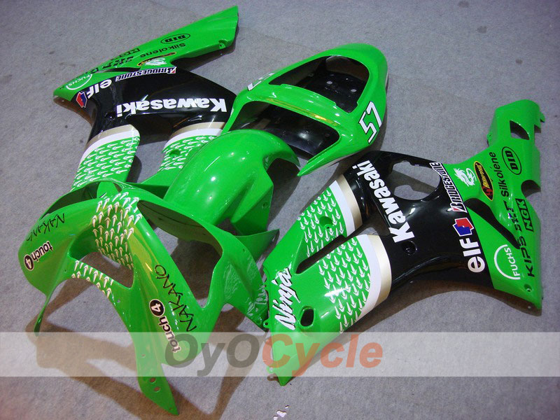 Kit carene a iniezione per NINJA ZX-6R 03-04 - Verde, Nero - Nakano #OYO87901818 Immagine principale del prodotto