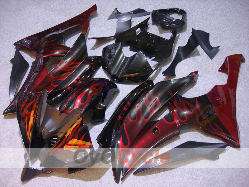 Kit carene a iniezione per YZF-R6 08-16 - Rosso, Nero - Fiamma #OYO87900965 Immagine principale del prodotto