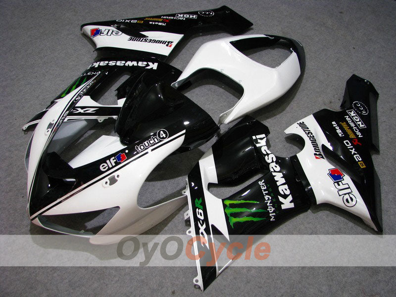 Kit carene a iniezione per NINJA ZX-6R 05-06 - Bianco, Nero - Monster #OYO87901881 Immagine principale del prodotto