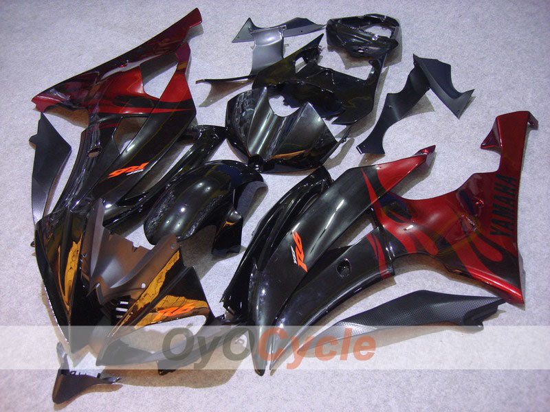Kit carene a iniezione per YZF-R6 08-16 - Rosso, Nero - Fiamma #OYO87900966 Immagine principale del prodotto