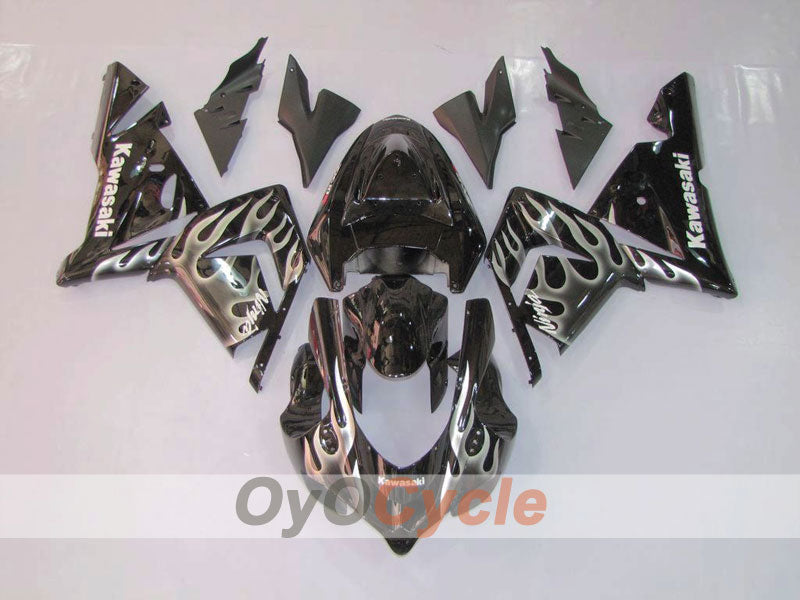 Kit carene stampate a iniezione per NINJA ZX-10R 04-05 - Nero, Argento - Fiamma #OYO87902819 Immagine principale del prodotto
