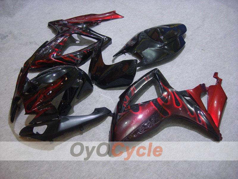 Carene a iniezione per GSX R750 06-07 - Rosso, Nero - Fiamma #OYO87901291 Immagine principale del prodotto