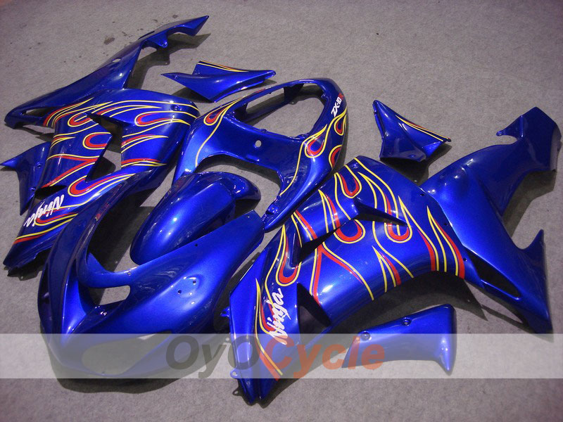Kit Carenatura a Iniezione per 06-07 NINJA ZX-10R - Giallo, Blu - Fiamma #OYO87901616 Immagine principale del prodotto
