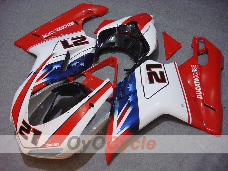 Kit carene a iniezione per Ducati 848 anni 08-13 - Rosso, Bianco - Xerox #OYO87902250 Immagine principale del prodotto