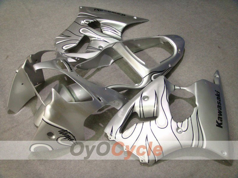 Kit carene a iniezione per NINJA ZX-6R 00-02 - Bianco, Argento - Fiamma #OYO87901710 Immagine principale del prodotto