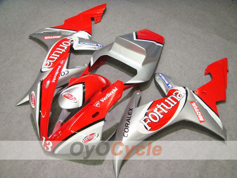 Kit carene a iniezione per YZF-R1 02-03 - Rosso, Argento - Fortuna, MOTUL #OYO87900797 Immagine principale del prodotto