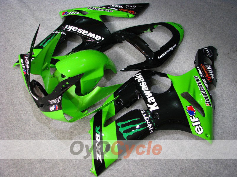 Kit carene a iniezione per NINJA ZX-6R 03-04 - Verde, Nero - Monster #OYO87901812 Immagine principale del prodotto