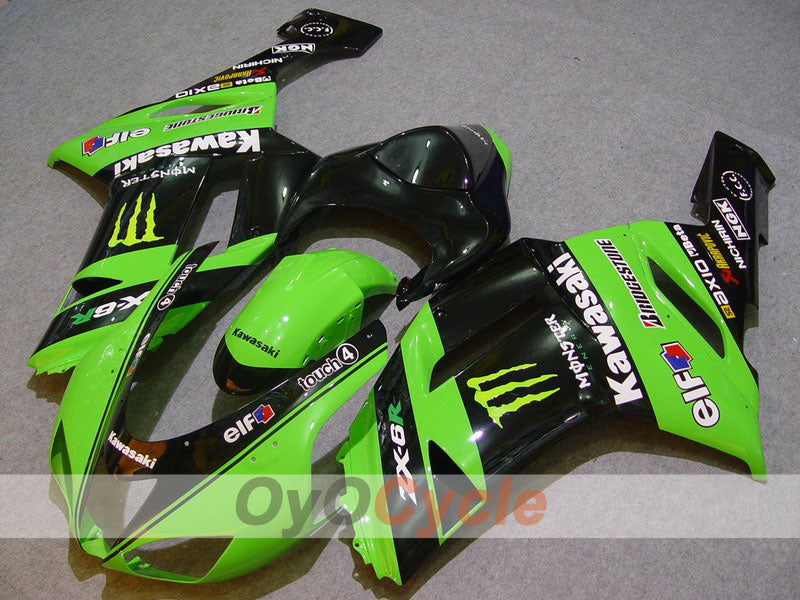 Kit carene a iniezione per NINJA ZX-6R 07-08 - Verde, Nero - Monster #OYO87901957 Immagine principale del prodotto
