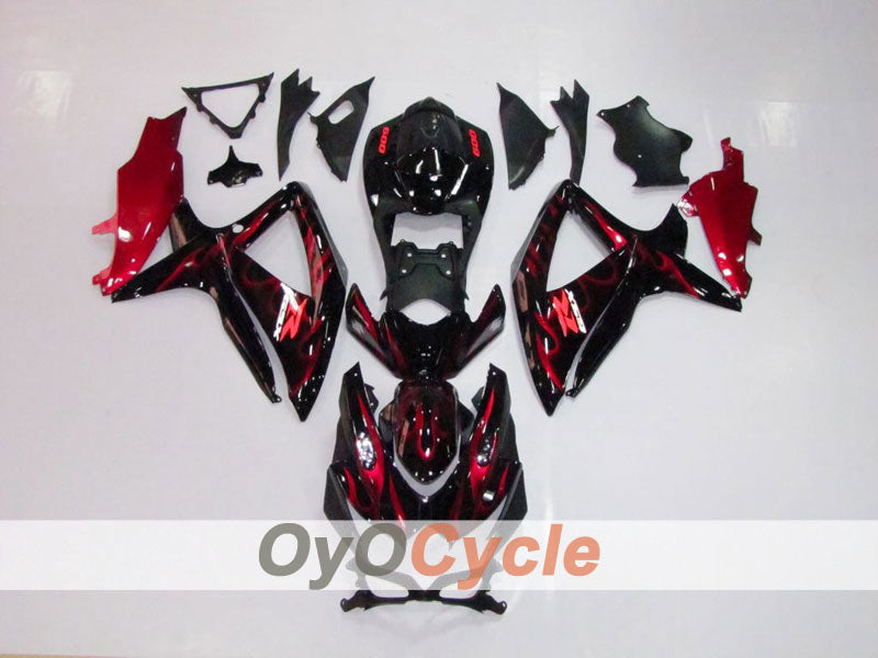 Kit Carenatura ad Iniezione per GSX R600 08-10 - Rosso, Nero - Fiamma #OYO87901624 Immagine principale del prodotto