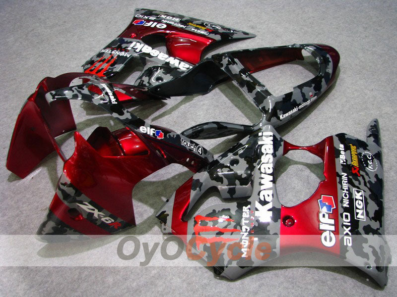 Kit carene a iniezione per NINJA ZX-6R 00-02 - Rosso, Grigio - Monster #OYO87901720 Immagine principale del prodotto